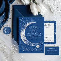 Navy Blue and Silver Mystical Starry Night Suite