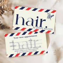 Vintage Modern Blue And Red Hair Card