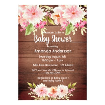 Baby shower - watercolored dahlia flowers brown