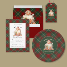 Retro Santa Family Christmas with Name