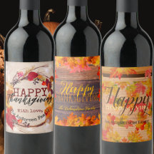 Thanksgiving Wine Labels