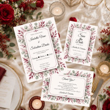 Romantic Floral Burgundy Wedding