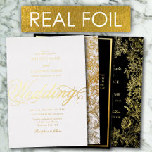 Real Gold Foil Wedding Invitations & Stationery