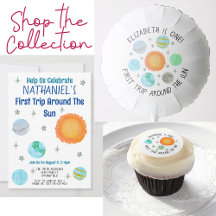 Blue First Trip Around The Sun Boy Birthday