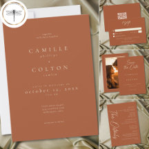 Elegant Rust Terracotta Minimalist Wedding