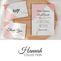 Hannah • Modern Pink and Gold Marble Wedding Suite