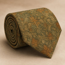 Sage Green Wedding Ties   Botanical Groom Neckties