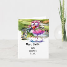 "Pink Flamingo Golfer: Carting Through the Course"