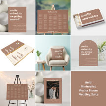 Bold Minimalist Mocha Brown Wedding Suite