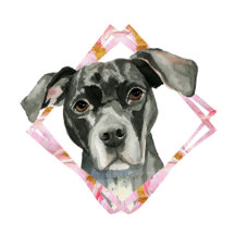 "All Ears" 2 Pit Bull Dog Watercolor Painting