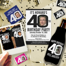 40th Birthday simple two tone number photo