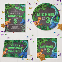Dinosaur Birthday Party Kids Jurassic Dino Theme