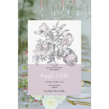 Pink Rose Script Elegant Wedding