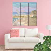 Pastel Beach Sunset Good Vibes Print By Jo