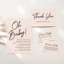 Oh Baby Script Blush Baby Shower