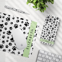 Black Paws Pattern, Green - Home Decor Collection
