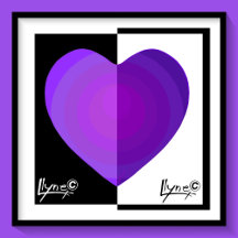 Purple Hearts beating B&W home