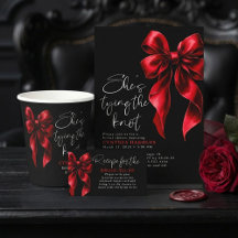 Black and Red Bridal Shower Invitation Suite "Bow"
