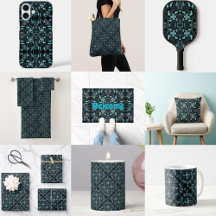 Abstract Aquatic Shaded Repeating Pattern Swirls