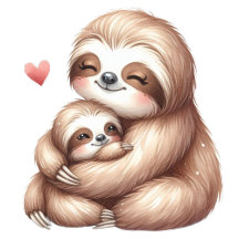 Mom & Baby Sloth Tropical Design Baby Shower