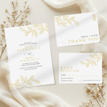 Faux Gold Modern Botanical Wedding