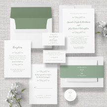 Elegant Traditional Sage Green Formal Wedding