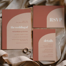 Simple chic peach terracotta arch wedding