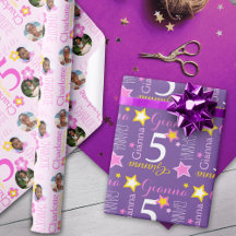 Kids birthday wrapping paper personalized