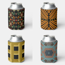 Can Cooler Sleeves With Geometric Pattern Designs 