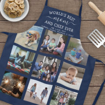 Best Mom or Grandma Ever Cute Photo Collage Aprons