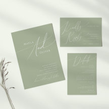 Whimsical Script   Sage Green Collection