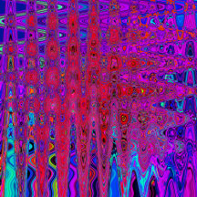 Trippy Red and Purple Abstract Retro Atomic Waves