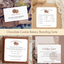 Cute Watercolor Chocolate Cookie Bakery Branding