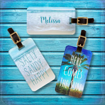 Tropical Beach Vacation Luggage Tags