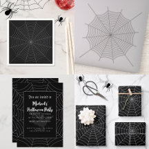 Black gray spider web Halloween pattern