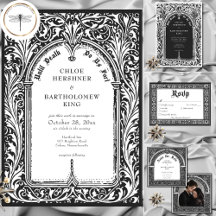 Gothic Black White Medieval Flourish Wedding