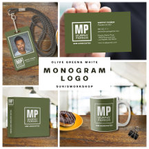 Monogram Logo - Custom Simple Olive Green