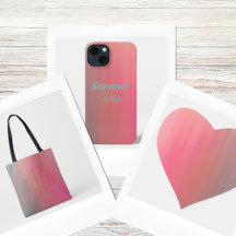 Abstract Teal and Pink Blush