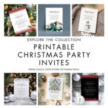 Printable Christmas and New Year Party Invitations