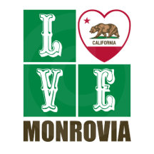 Love Monrovia California State Flag Heart