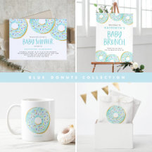Watercolor Blue Sprinkle Donuts Collection