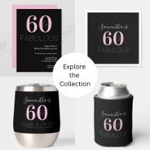 60th Birthday 60 and Fabulous Black Pink Party
