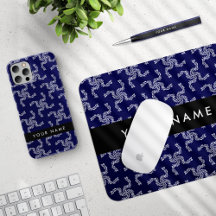 White Garland, Blue Background, Black