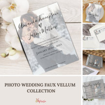 Photo Wedding   Faux Vellum Elegant