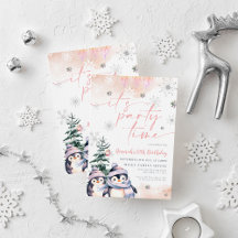 Winter Penguin Pink Blush Collection