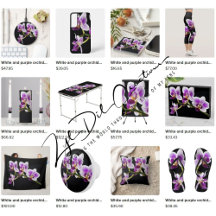 Gifts with white and purple orchid design
