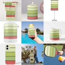 Red Green Melon Color Stripes On Watercolor Paper