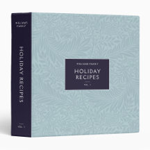 Holiday Recipe Binder Kit   Vintage Blue Floral