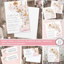 Pink A Little Pumpkin Wildflower Baby Shower