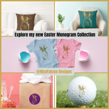 Unique Easter Bunny Monogram Design 